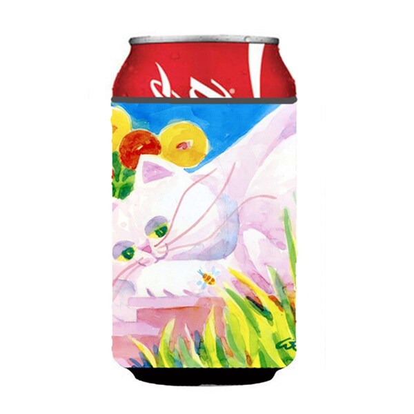 Carolines Treasures White Cat Can Or Bottle  Hugger - 6102CC