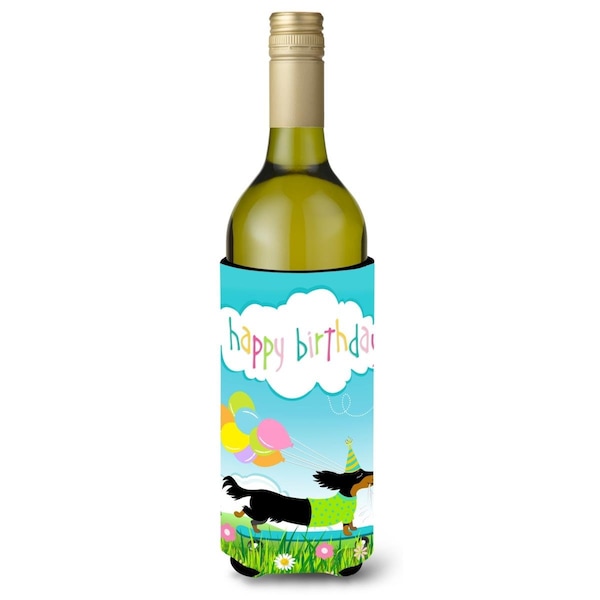 Carolines Treasures Happy Birthday Dachshund Wine Bottle Beverage Insulator Hugger - VHA3029LITERK