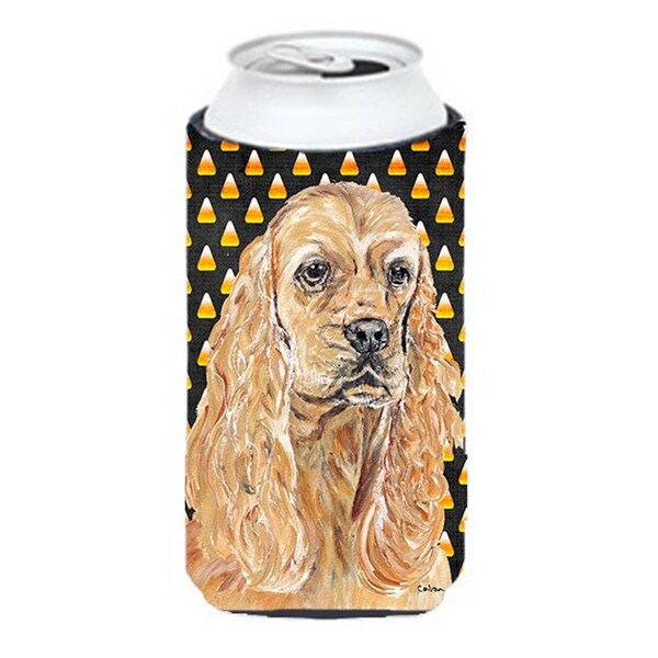 Carolines Treasures Cocker Spaniel Halloween Candy Corn Tall Boy bottle sleeve Hugger - SC9528TBC