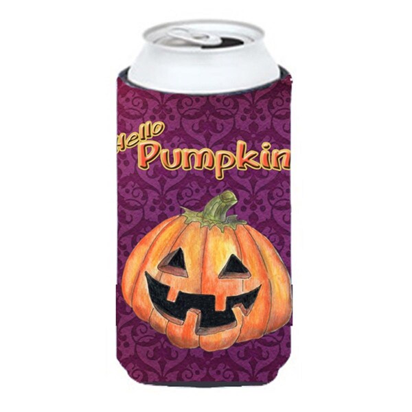 Carolines Treasures Hello Pumpkin Halloween Tall Boy bottle sleeve Hugger - 22 To 24 oz. - SB3017TBC