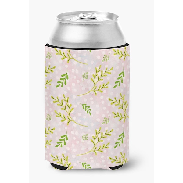 Carolines Treasures Watercolor Leaves Pink Can or Bottle Hugger - BB7480CC