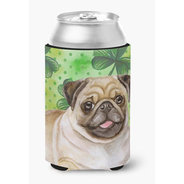 Carolines Treasures Fawn Pug St.Patricks Can or Bottle Hugger - BB9892CC