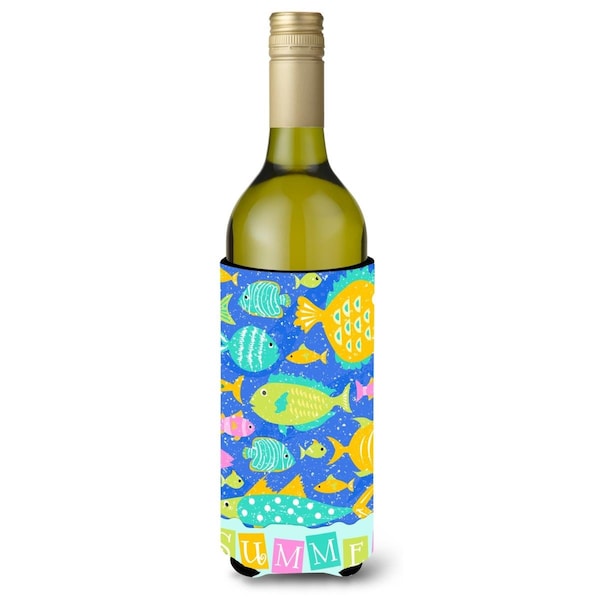 Carolines Treasures Little Colorful Fishes Wine Bottle Beverage Insulator Hugger - VHA3034LITERK