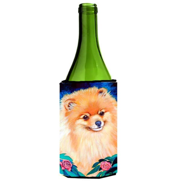 Carolines Treasures Pomeranian Wine bottle sleeve Hugger - 24 oz. - 7165LITERK
