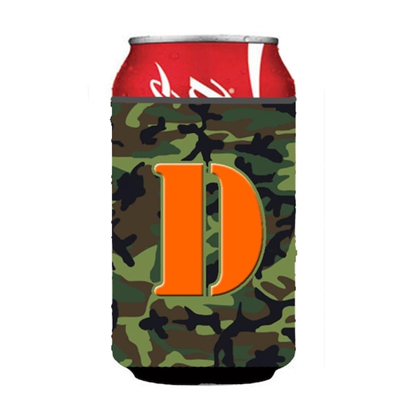 Carolines Treasures Letter D Initial Monogram - Camo Green Can Or Bottle  Hugger - CJ1030-DCC