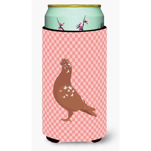 Carolines Treasures African Owl Pigeon Pink Check Tall Boy Beverage Insulator Hugger - BB7953TBC
