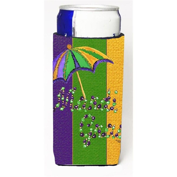 Carolines Treasures Mardi Grass Second Line Umbrella Michelob Ultra bottle sleeves For Slim Cans - 12 oz. - 8373MUK