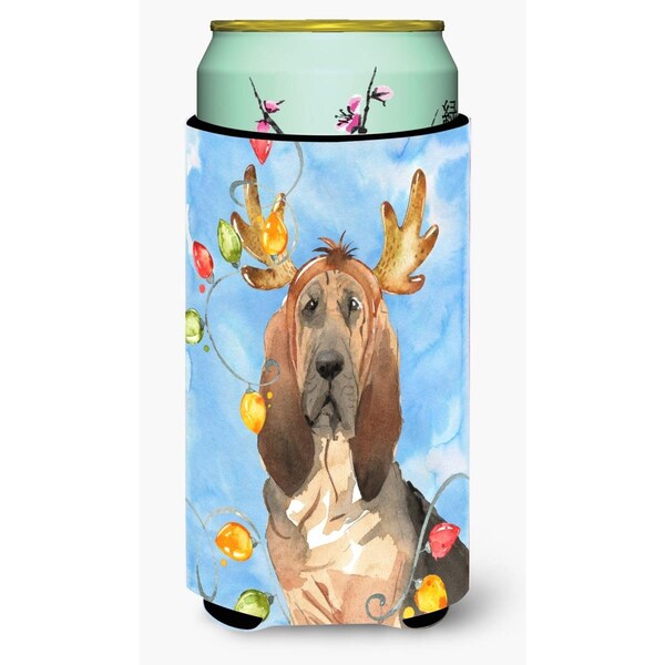 Carolines Treasures Christmas Lights Bloodhound Tall Boy Beverage Insulator Hugger - CK2471TBC