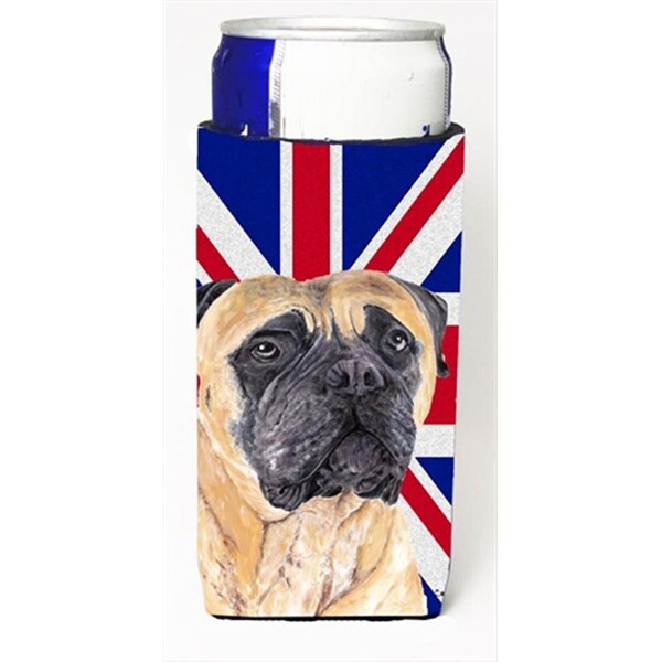Carolines Treasures Mastiff With English Union Jack British Flag Michelob Ultra bottle sleeves For Slim Cans - 12 Oz. - SC9842MUK