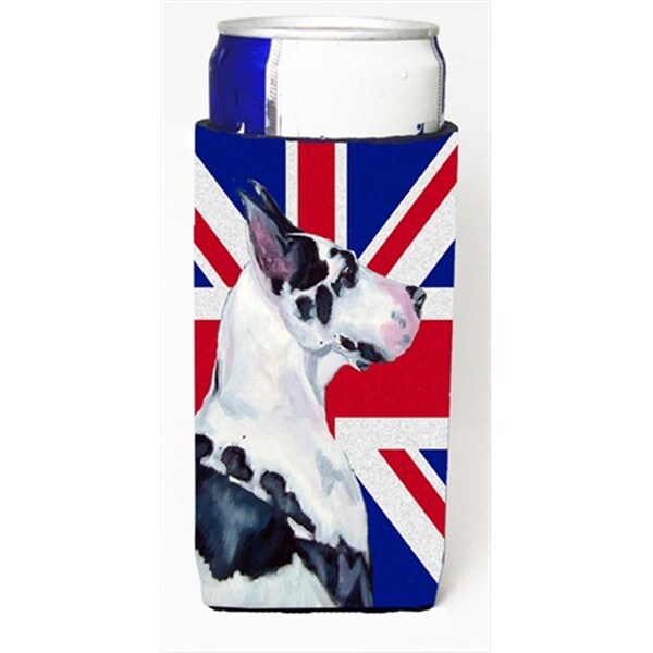 Carolines Treasures Great Dane With English Union Jack British Flag Michelob Ultra bottle sleeves For Slim Cans - 12oz. - LH9478MUK