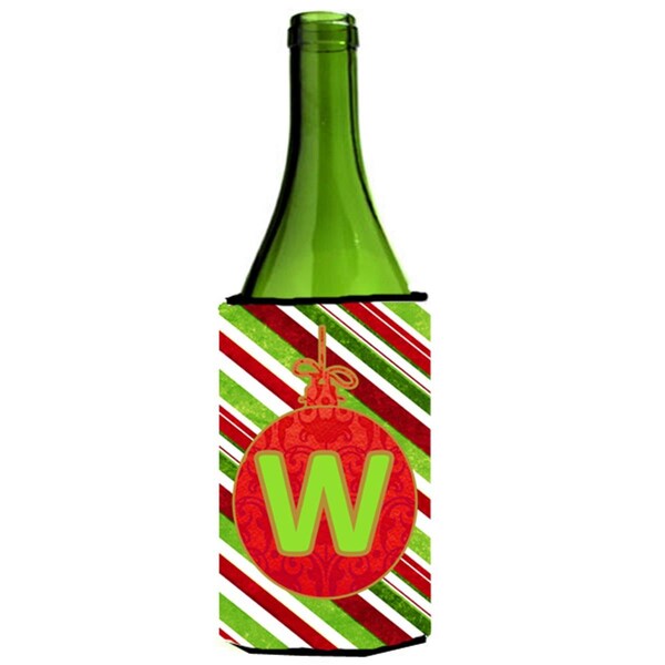 Carolines Treasures Christmas Ornament Holiday Initial Letter W Wine Bottle  Hugger - CJ1039-WLITERK