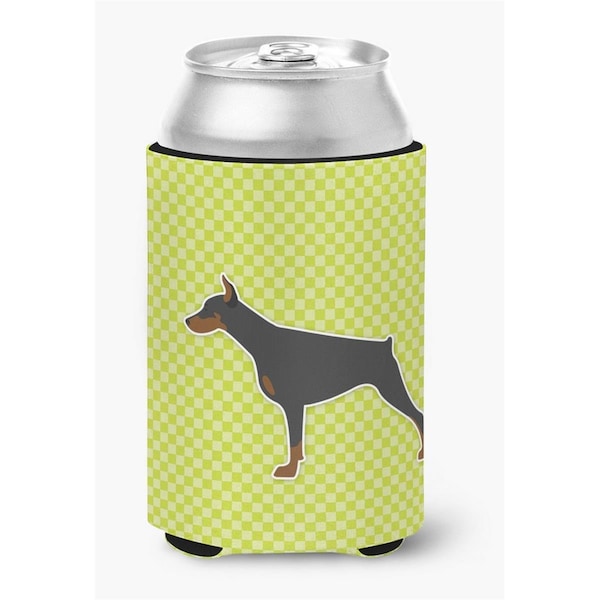 Carolines Treasures Doberman Pinscher Checkerboard Green Can or Bottle Hugger - BB3860CC