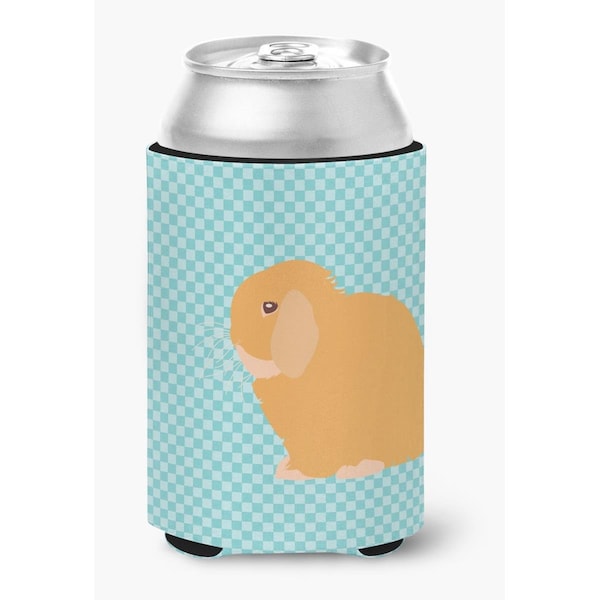 Carolines Treasures Holland Lop Rabbit Blue Check Can or Bottle Hugger - BB8142CC
