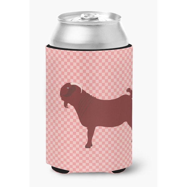 Carolines Treasures Kalahari Red Goat Pink Check Can or Bottle Hugger - BB7891CC