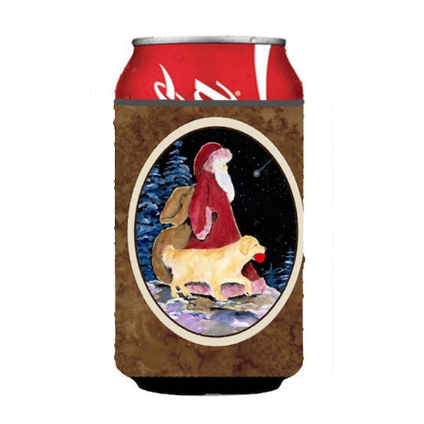 Carolines Treasures Santa Claus With Golden Retriever Can Or bottle sleeve Hugger - 12 oz. - SS8973CC