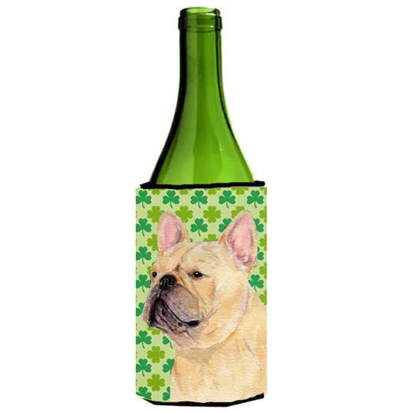 Carolines Treasures French Bulldog St. Patricks Day Shamrock Wine bottle sleeve Hugger - 24 oz. - SS4416LITERK
