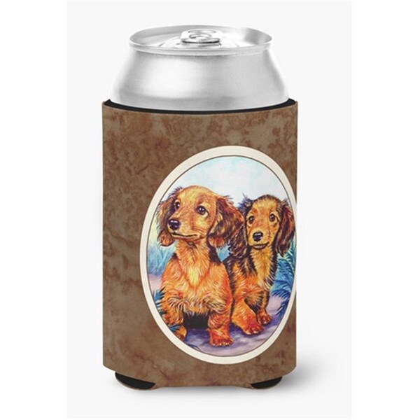 Carolines Treasures Long Hair Red Dachshund Two Peas Can or Bottle Hugger - 7022CC