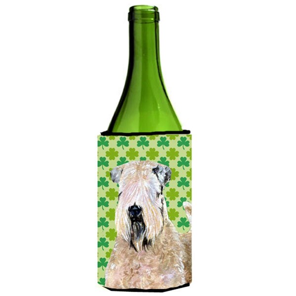 Carolines Treasures Wheaten Terrier Soft Coated St. Patricks Day Shamrock Wine bottle sleeve - 24 oz. - SS4424LITERK