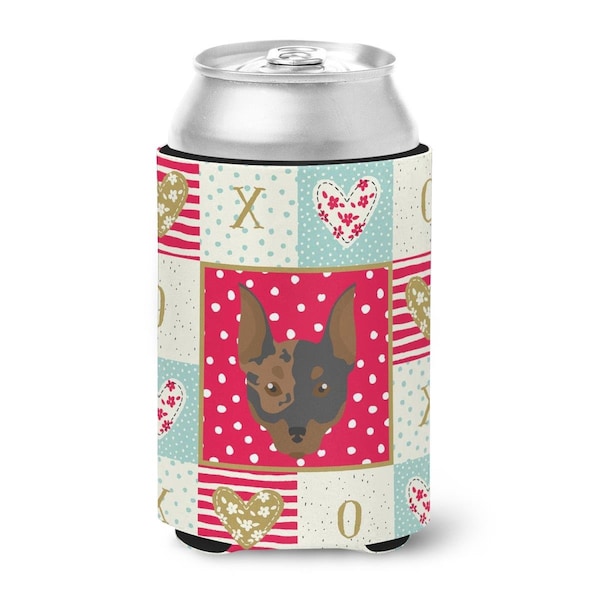 Carolines Treasures 12 oz Harlequin Pinscher Love Can or Bottle Hugger - CK5203CC