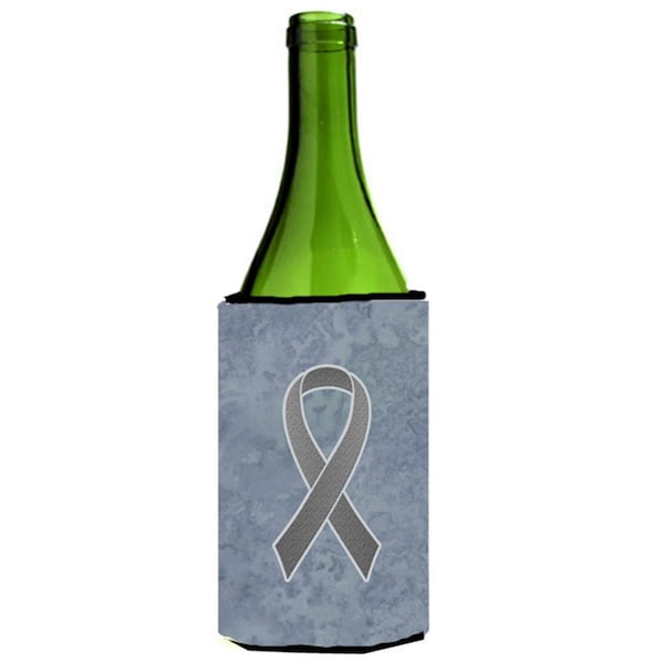 Carolines Treasures Grey Ribbon for Brain Cancer Awareness Wine bottle sleeve Hugger  24 Oz. - AN1211LITERK