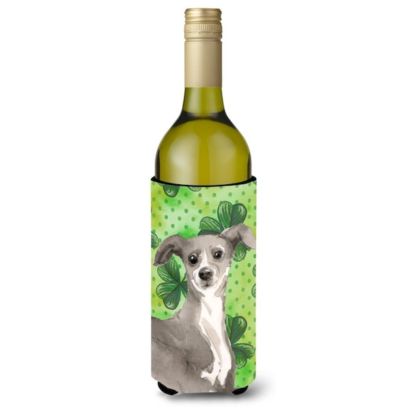 Carolines Treasures Italian Greyhound St. Patricks Wine Bottle Beverge Insulator Hugger - BB9562LITERK