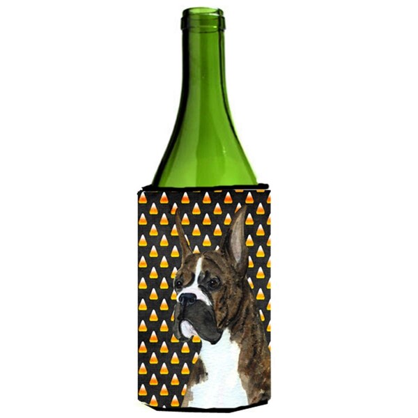 Carolines Treasures Boxer Candy Corn Halloween Portrait Wine Bottle Hugger - 24 oz. - SS4301LITERK