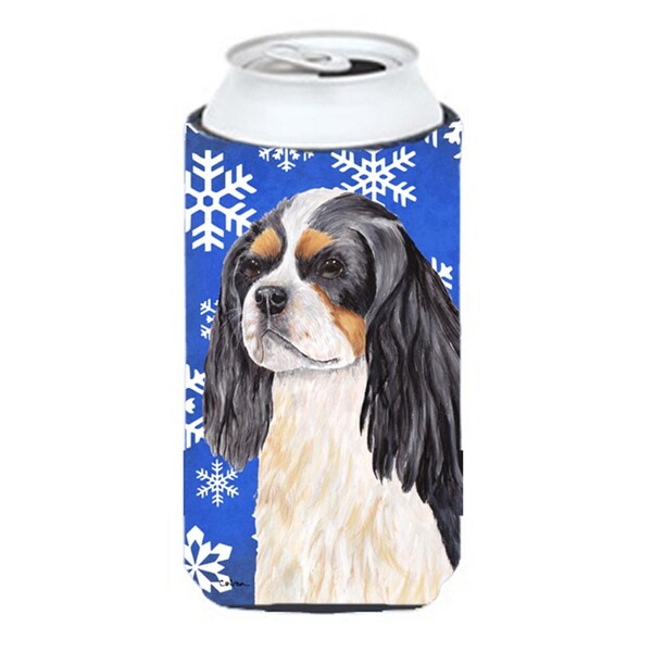Carolines Treasures Cavalier Spaniel Winter Snowflakes Holiday Tall Boy bottle sleeve Hugger - SC9391TBC