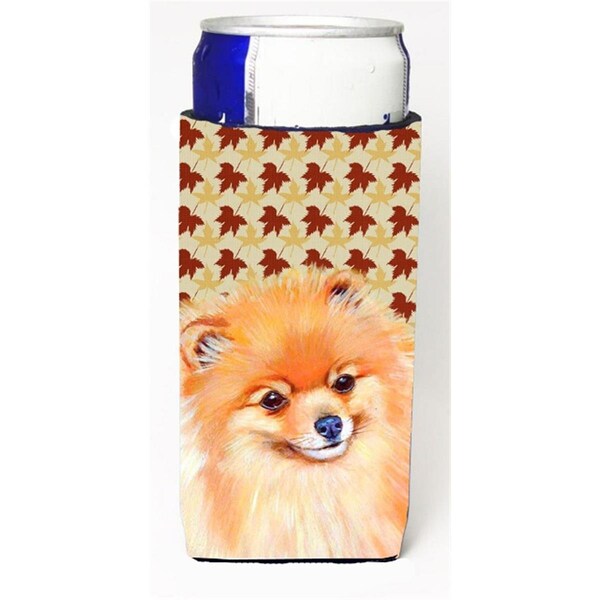 Carolines Treasures Pomeranian Fall Leaves Portrait Michelob Ultra s For Slim Cans - 12 oz. - LH9125MUK