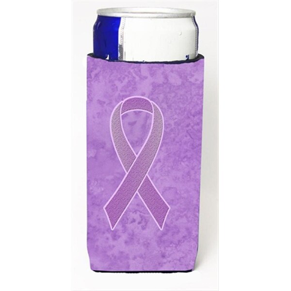 Carolines Treasures Lavender Ribbon for All Cancer Awareness Michelob Ultra bottle sleeves for slim cans  12 Oz. - AN1200MUK