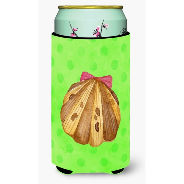 Carolines Treasures Sea Shell Green Polkadot Tall Boy Beverage Insulator Hugger - BB8170TBC
