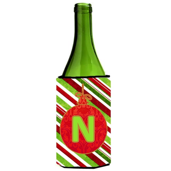 Carolines Treasures Christmas Ornament Holiday Initial Letter N Wine Bottle  Hugger - CJ1039-NLITERK