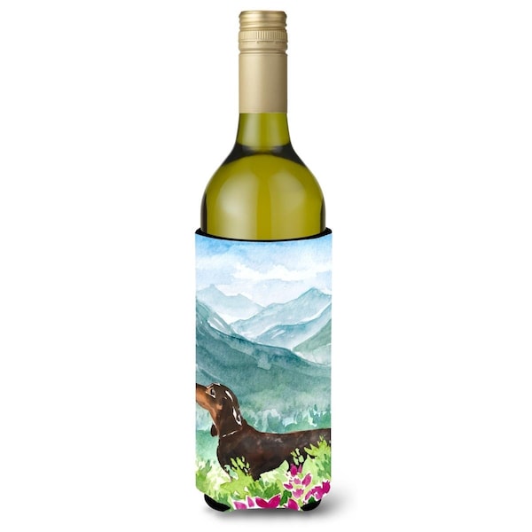 Carolines Treasures Mountian Flowers Dachshund Wine Bottle Beverage Insulator Hugger - CK1993LITERK