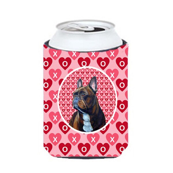 Carolines Treasures French Bulldog Valentines Love And Hearts Can Or Bottle  Hugger - 12 oz. - LH9160CC