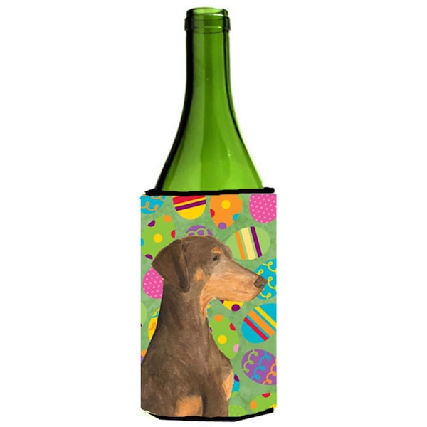 Carolines Treasures Doberman Easter Eggtravaganza Wine bottle sleeve Hugger - SS4824LITERK