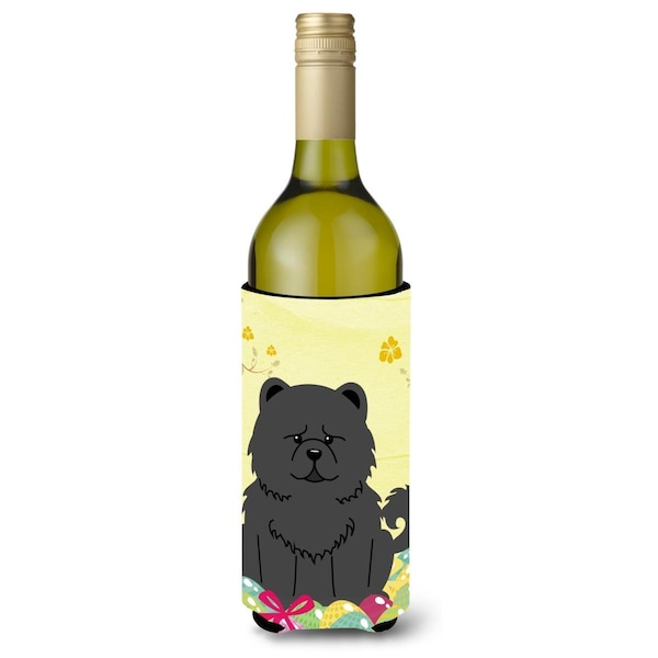 Carolines Treasures Easter Eggs Chow Chow Black Wine Bottle Beverge Insulator Hugger - BB6143LITERK
