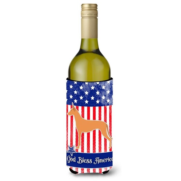 Carolines Treasures USA Patriotic Pharaoh Hound Wine Bottle Beverge Insulator Hugger - BB3288LITERK
