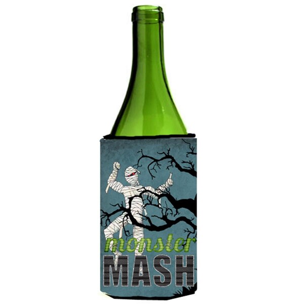 Carolines Treasures Monster Mash With Mummy Halloween Wine bottle sleeve Hugger - 24 oz. - SB3019LITERK