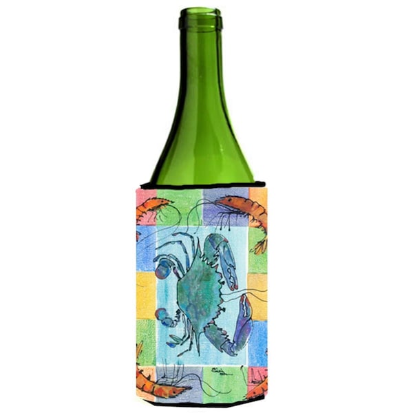 Carolines Treasures Crab And Shrimp Wine bottle sleeve Hugger - 24 Oz. - 8040LITERK