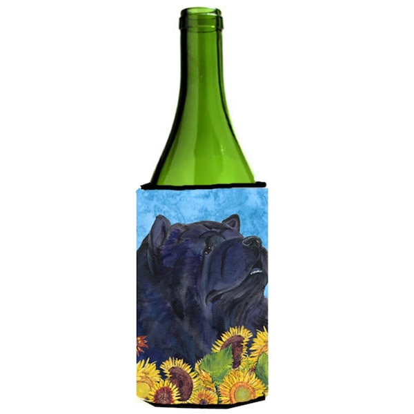 Carolines Treasures Chow Chow In Summer Flowers Wine bottle sleeve Hugger - 24 oz. - SS4134LITERK