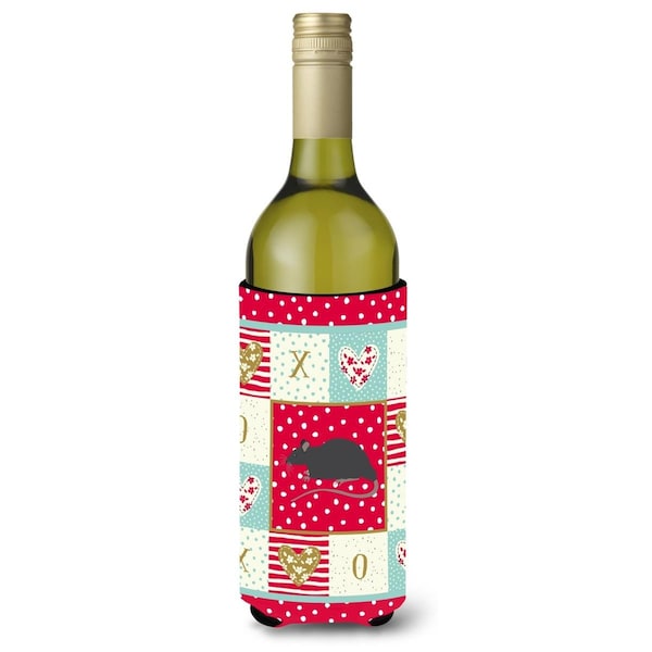 Carolines Treasures 24 oz Black Rat Love Wine Bottle Hugger - CK5456LITERK