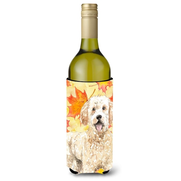 Carolines Treasures Fall Leaves Goldendoodle Wine Bottle Beverge Insulator Hugger - CK1842LITERK