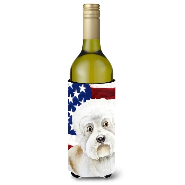 Carolines Treasures Dandie Dinmont Patriotic Wine Bottle Beverge Insulator Hugger - CK1386LITERK