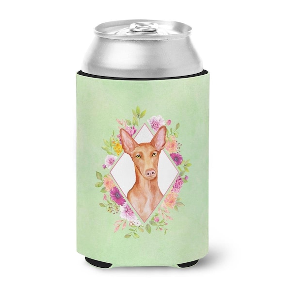 Carolines Treasures Pharaoh Hound Green Flowers Can or Bottle Hugger - CK4328CC