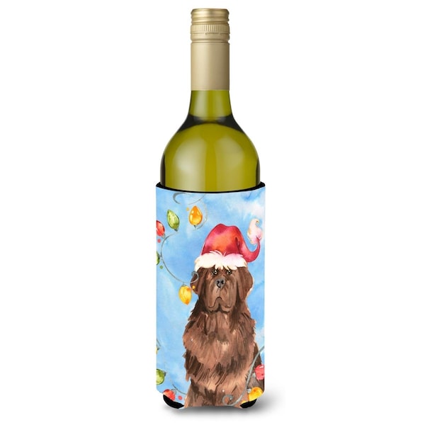 Carolines Treasures Christmas Lights Newfoundland Wine Bottle Beverage Insulator Hugger - CK2487LITERK