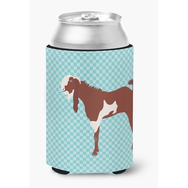 Carolines Treasures Jamnapari Goat Blue Check Can or Bottle Hugger - BB8064CC