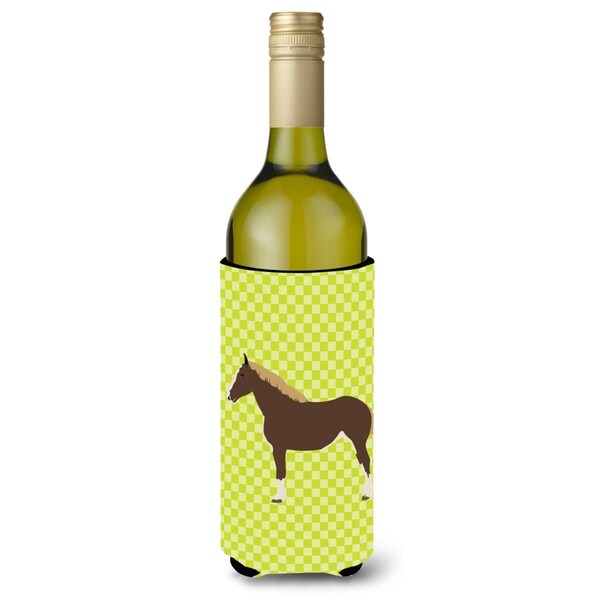 Carolines Treasures Percheron Horse Green Wine Bottle Beverge Insulator Hugger - BB7732LITERK