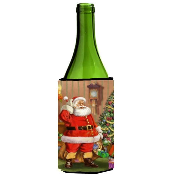 Carolines Treasures Christmas Santa by the Tree Wine Bottle Can cooler Hugger - APH4691LITERK