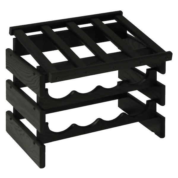 Wooden Mallet 12 Bottle Dakota Wine Rack with Display Top - Black - WRD42BK