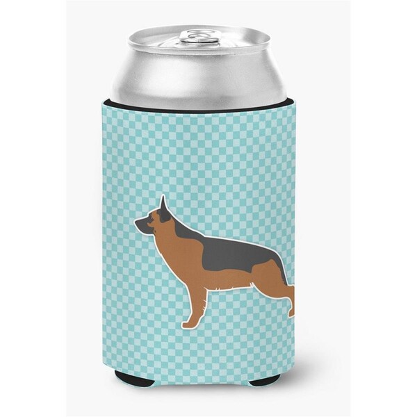 Carolines Treasures German Shepherd Checkerboard Blue Can or Bottle Hugger - BB3724CC
