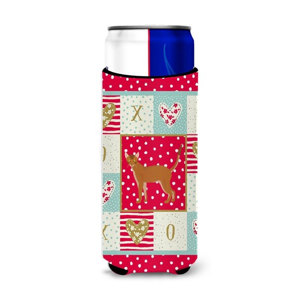 Carolines Treasures Red Abyssinian Cat Love Ultra Hugger for Slim Cans - CK5539MUK